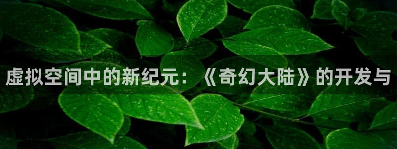 沐鸣2撤35994还和：虚拟空间中的新纪元：《奇幻大陆》的开发与
